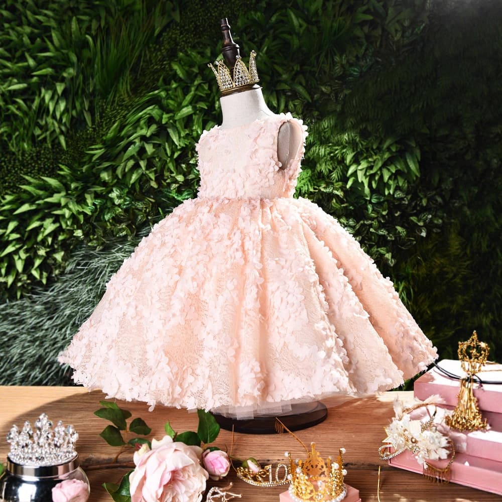 Baby 1st Birthday Dress Premium Summer Kids Birthday Party Girls Princess Dress Flower Girl Little Girl Evening Gown