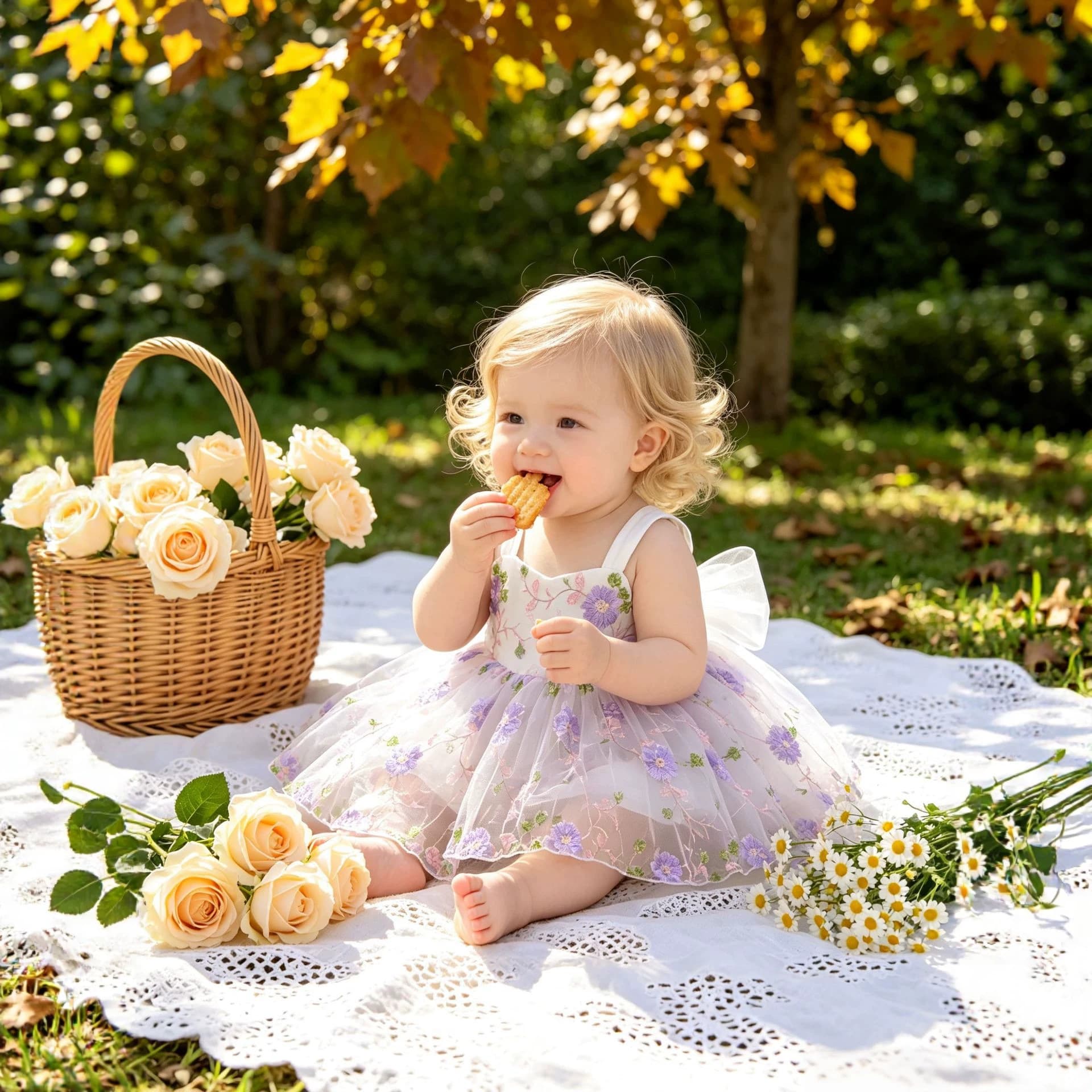 Cross-Border Girls' Dress Summer 2026 Children's One-Year-Old Mesh Embroidered Princess Dress Stylish Party Birthday Dress