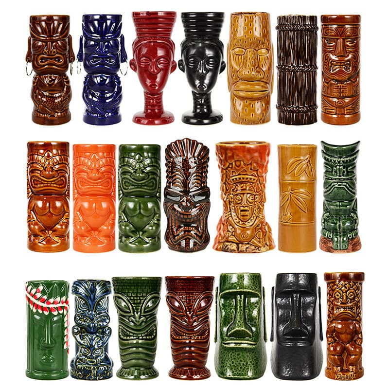 Tiki Cup Bar Hawaiian Cocktail Glass Tiki Cup Creative Ceramic Zombie Cup Ceramic TIKI