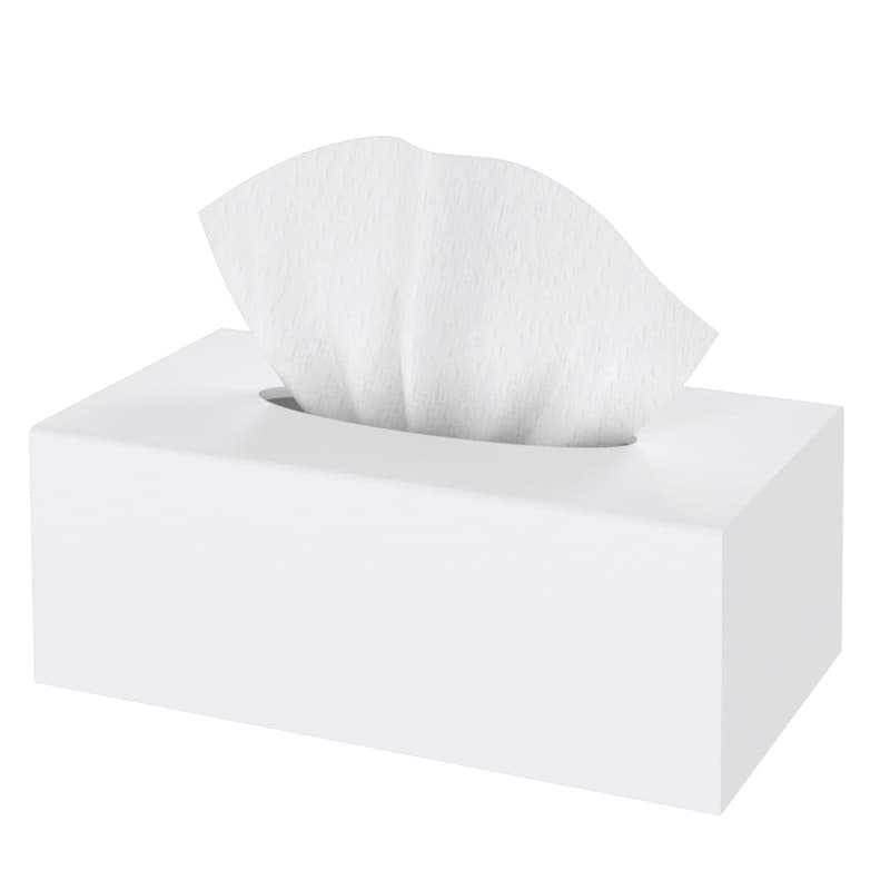 White Acrylic Tissue Box Rectangular Home Living Room Desktop Napkin Box Facial Tissue Mask Storage Box