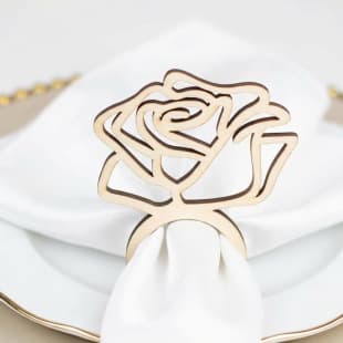 Cross-border Wooden Rose Napkin Ring Hotel Wedding Table Decoration Tableware Valentine's Day Napkin Buckle Napkin Ring