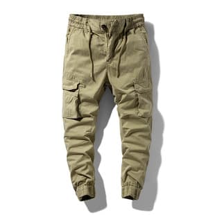 Men's Casual Pants, Autumn Thin Cotton Cargo Pants, Cross-Border Washed, Multi-Pocket Straight Leg Jogger Pants
