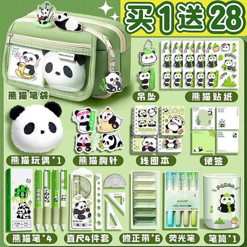 Large Capacity Panda Pencil Case, High-Instagram-Aesthetic Pencil Holder, Back-to-School Essential for Girls and Boys