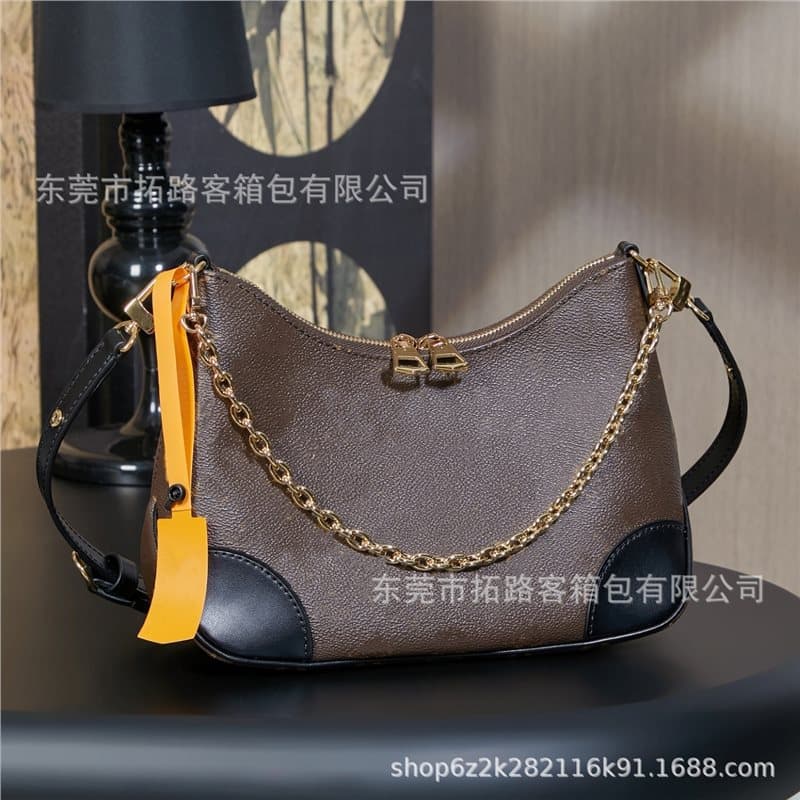 M&LV Cross-border Luxury Classic Monogram Black Buffalo Horn Bag Shoulder Bag Women's Fashion Single Shoulder Handheld Crossbody Bag