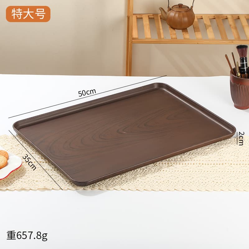 Creative Retro Rectangular Plate for Restaurant Hot Pot Beef Plating, Japanese Style PP Plastic Tray, Commercial Use