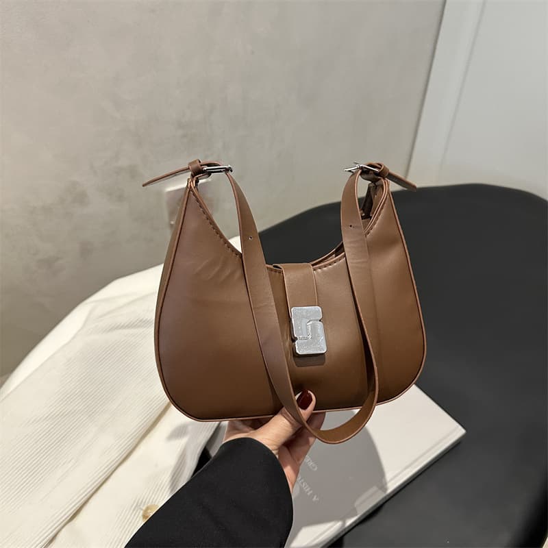 Fashionable Minimalist Solid Color Elegant Small Bag for Women 2026 Spring New Trendy Handbag Commuter Shoulder Underarm Bag