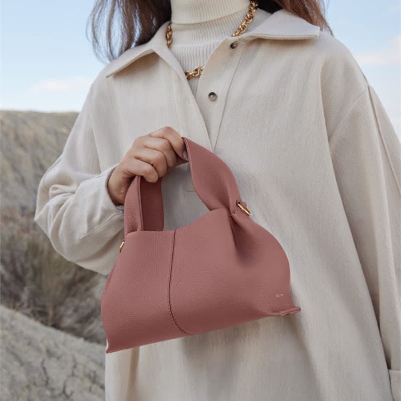Polene Cloud Handbag Street Trend Leather Dumpling Shoulder Crossbody Women's Bag Soft Bucket Shape Magnetic Buckle Opening