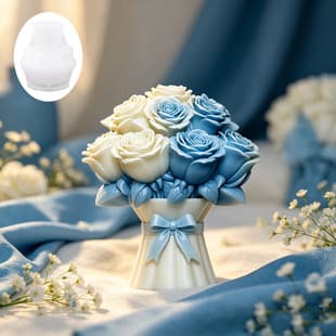 Rose Bouquet Bow 3D Silicone Mold Creative Home Decorative Ornament Resin Plaster Craft DIY