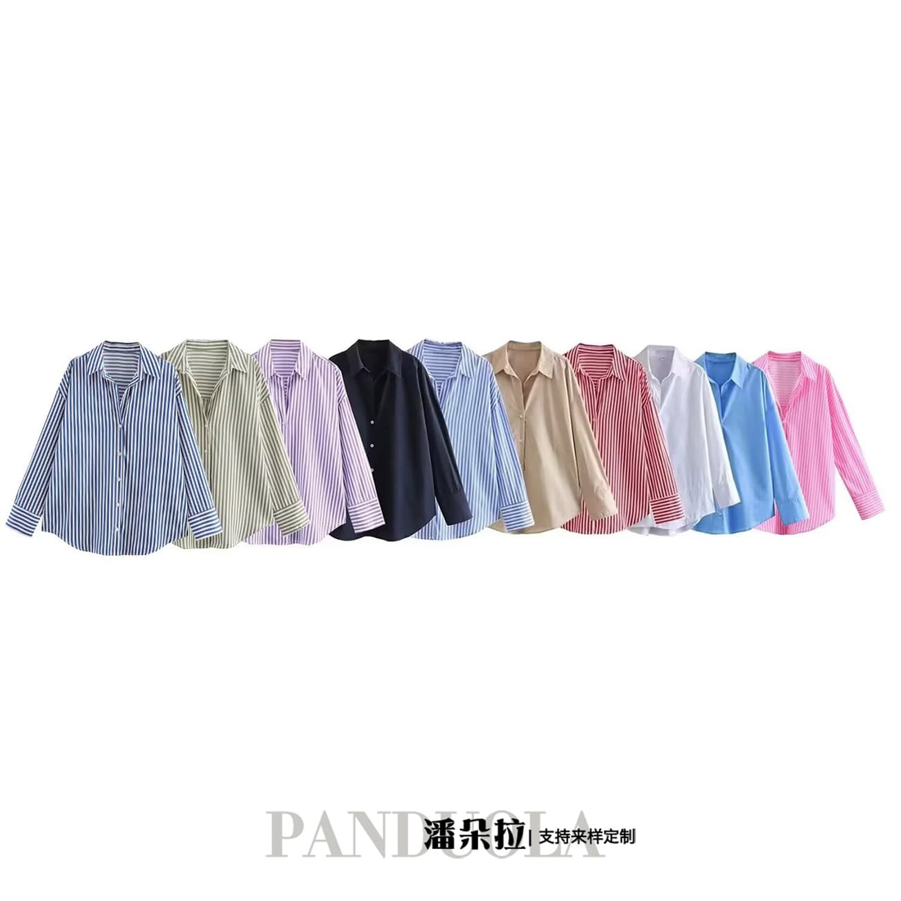 Cross-border European and American clothing 2025 spring new daily versatile design single-breasted lapel long-sleeved multi-color shirt
