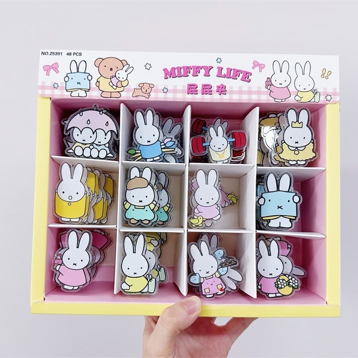 Model 25391 New Miffy Bunny Butt Clip - High-value Cartoon Cute Rabbit Fun Notebook Clip, Small Gift Item