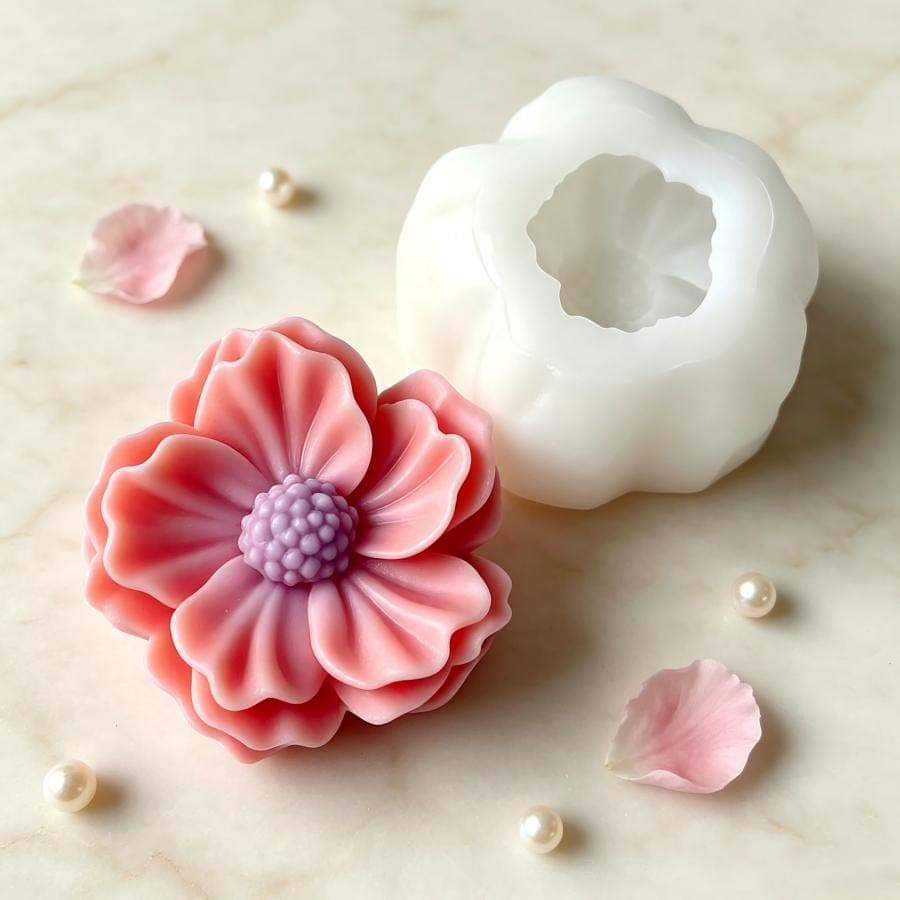 Large Camellia Flower Silicone Mold DIY Handmade Scented Candle Soap Chocolate Cake Baking Mold