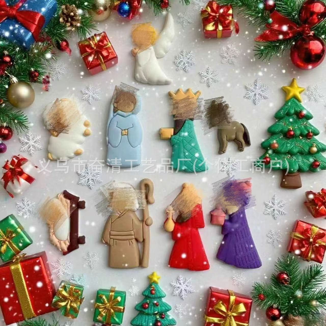 New Christmas sticker set for phones, refrigerator magnets, and DIY decorations from Amazon (cross-border e-commerce platform)