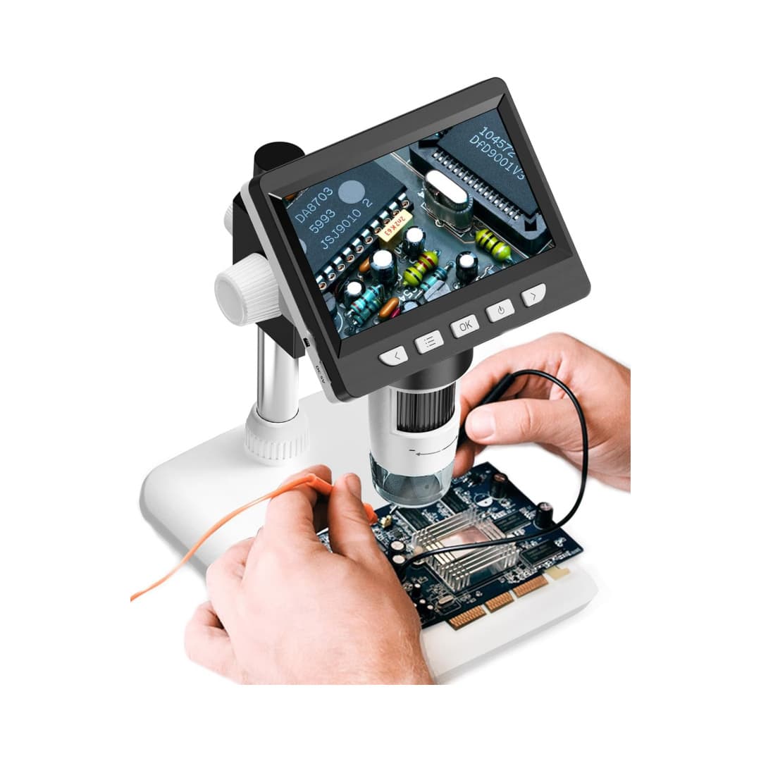4.3 Inch Digital Electronic Microscope Industrial Repair Detection Tool 1000x Usb for Circuit Board Inspection Antique Artwork Currency Identification Textile Printing Inspection