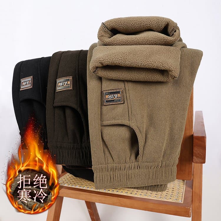 2024 Winter New Arrival Fleece-Lined Thick Casual Straight-Leg Pants Elastic High-Waist Comfortable Versatile Labeled Stylish Fashion Women