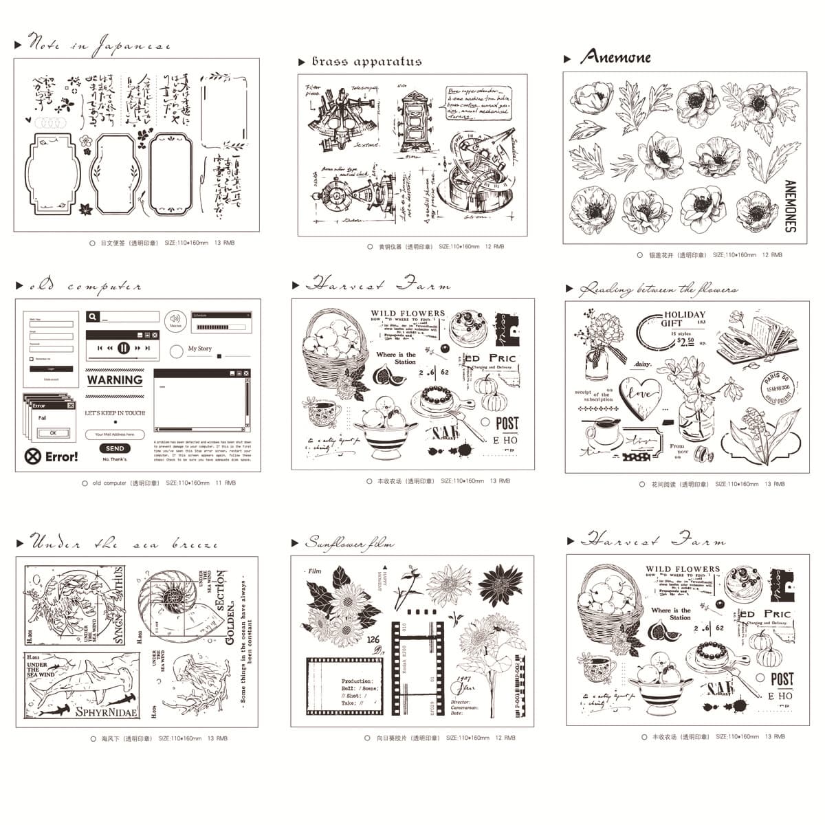 New Transparent Seal DIY Hand Account Background Element Retro Stamp