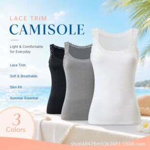 Square Neck Slim Lace Camisole Summer Strap Lace Vest Tight Fitting