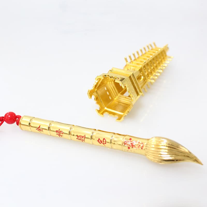 Alloy Wenchang Pagoda and Pen Set: Academic Success Theme for Home Decor