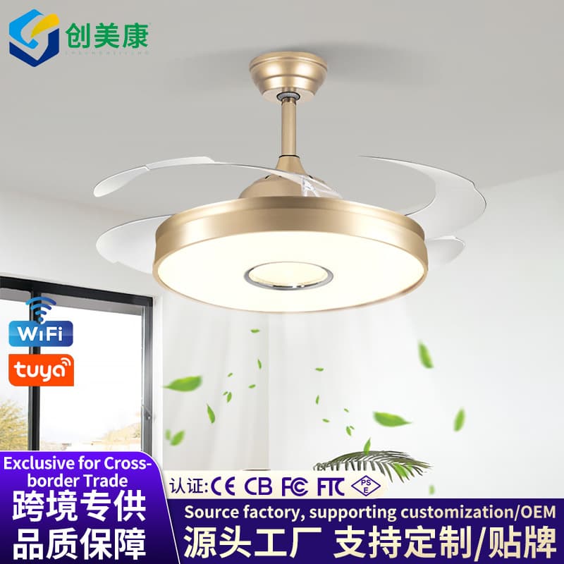 Invisible fan light ceiling fan light household led electric fan light fan chandelier restaurant ceiling fan light