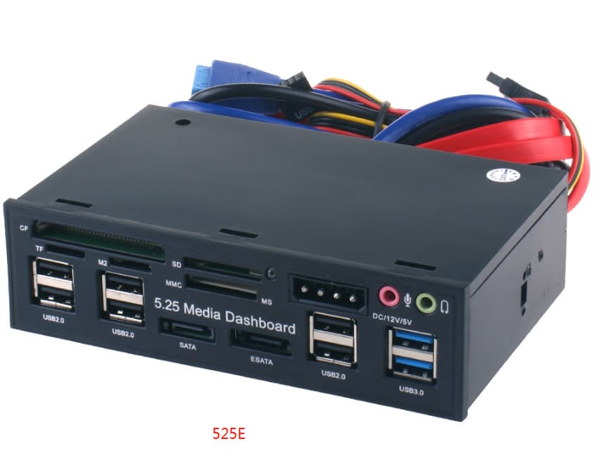 5.25-inch Optical Drive Bay Multi-functional Panel USB 3.0 Hub Card Reader Computer Front Panel Desktop Chassis