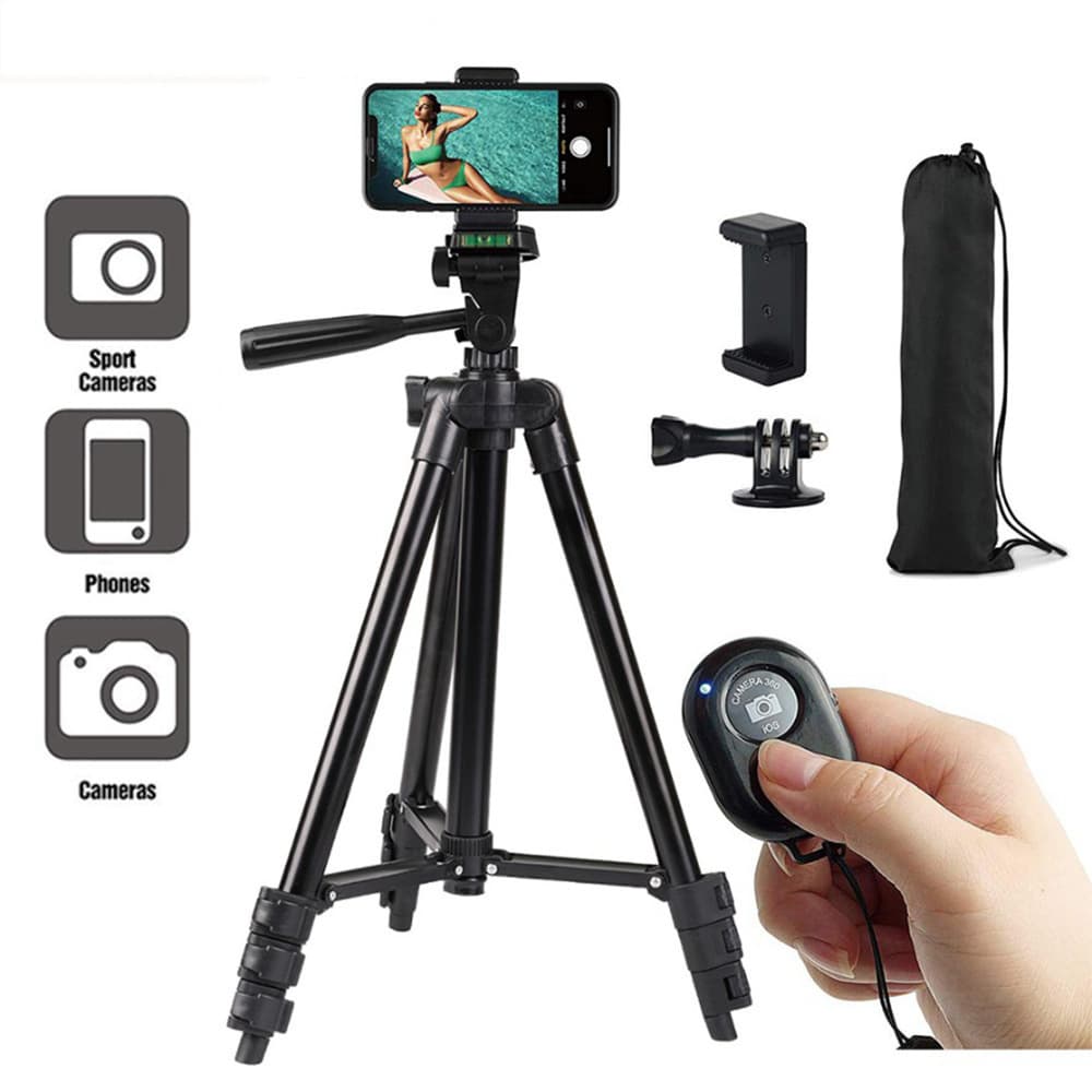 Phone Photo Bluetooth Selfie Floor Stand Lightweight Portable Digital Phone Mirrorless Tripod