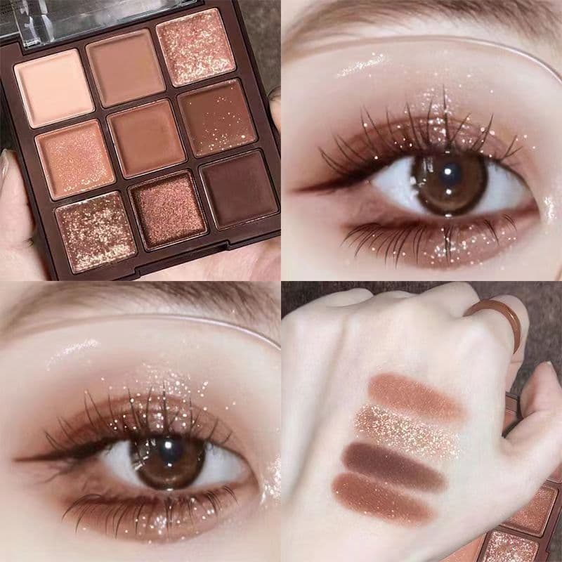 JADED 9-Color Eyeshadow Palette Ins Hot Sparkle Pearl Matte Earth Tone Nine-Color Eye Shadow Cosmetics Makeup