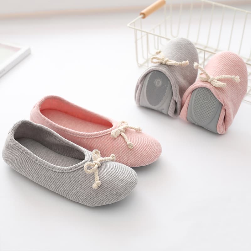 Summer Thin Heel-Covered Postpartum Maternity Slippers, Non-Slip Indoor Floor Shoes for Home, Cotton Slippers for Women