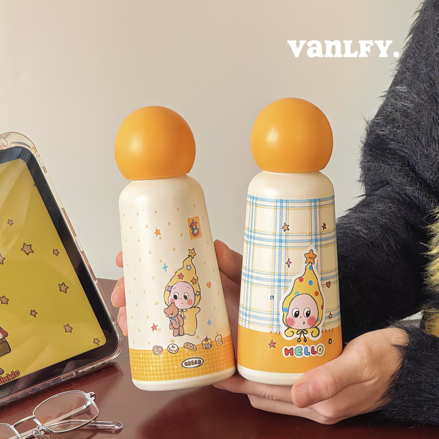 High-Quality 316 Stainless Steel Insulated Cup, Star Pattern, Large Capacity, Cute and Portable Student Cup