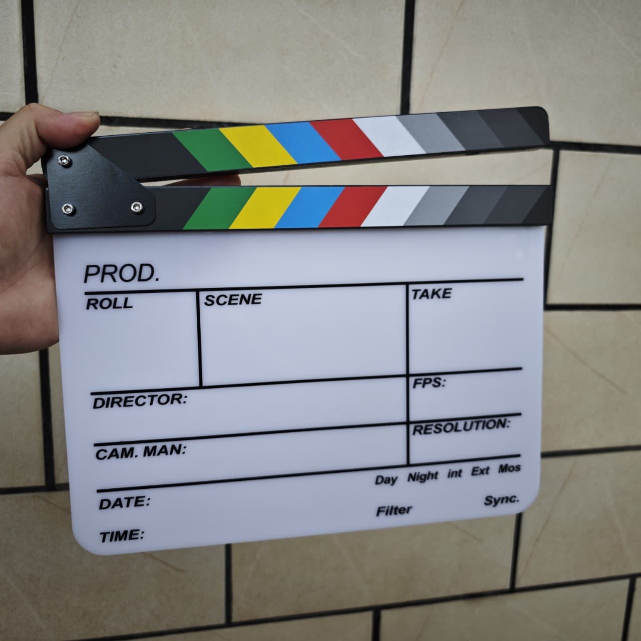 Filming Props: Acrylic Striped Clapperboard, English Clapperboard, Director's Clapboard, Film Clapperboard, 30*24