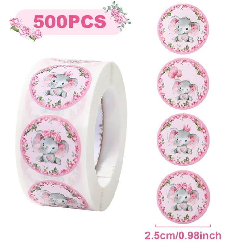 Cartoon Sticker Labels Transparent Seal Stickers Round Gift Box Packaging Bag Tape Scrapbook Shaped Stickers