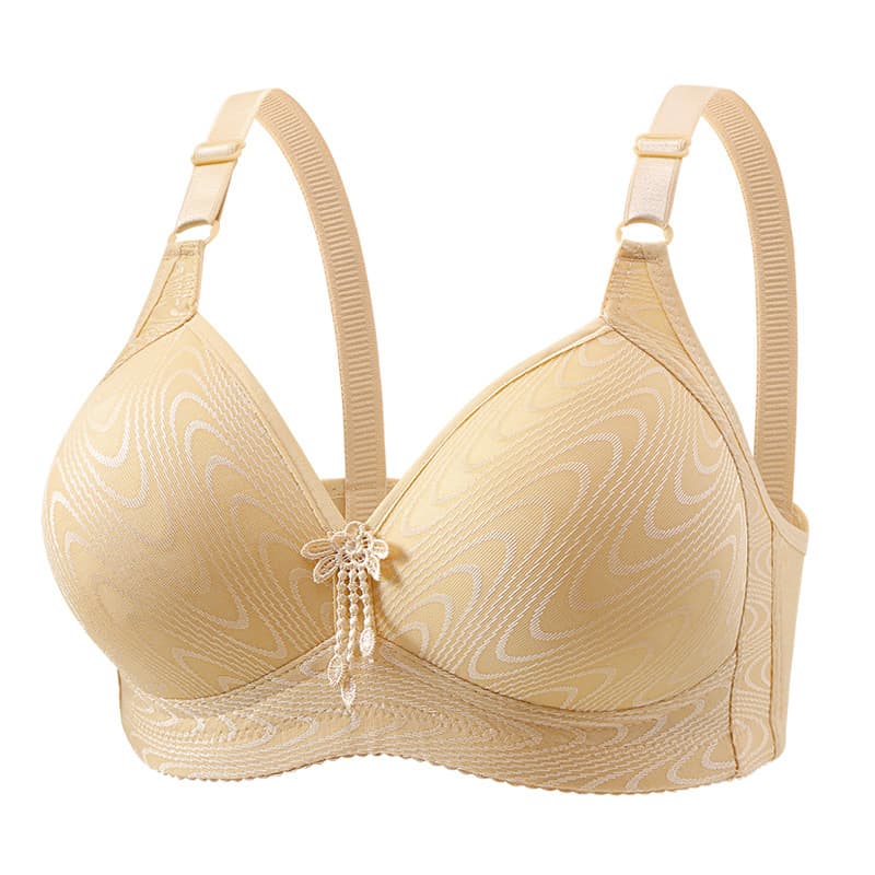 New underwear wire-free ladies wire-free gathering plus-size bra thin anti-sagging middle-aged mom's bra.
