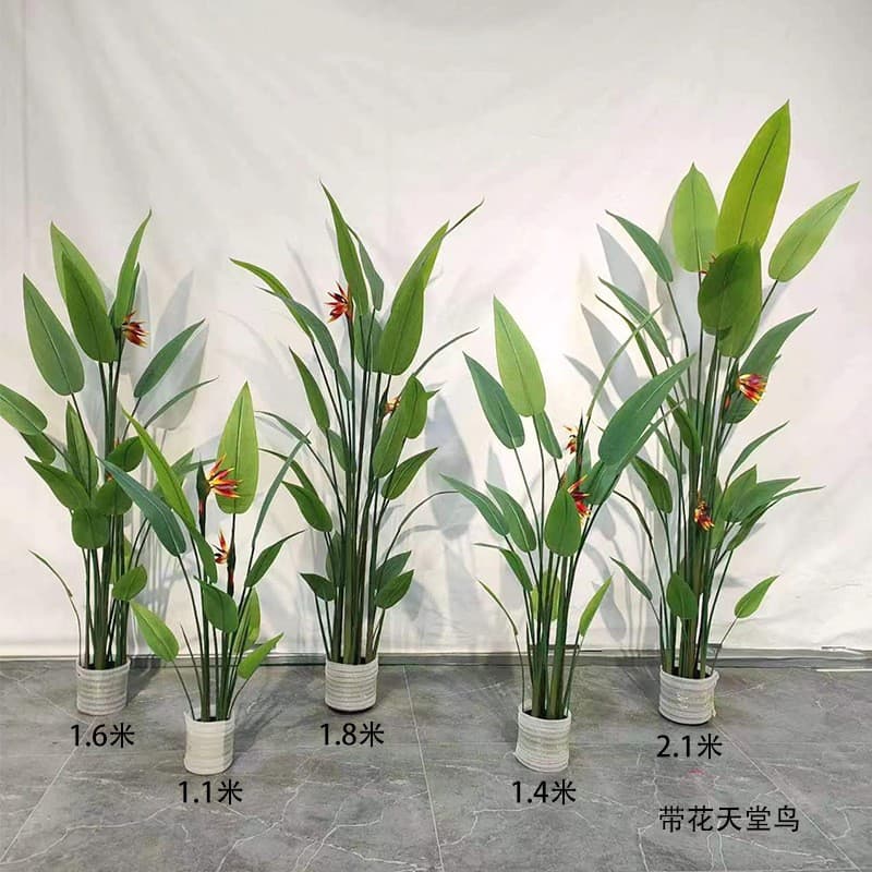 Artificial Large Landscape Plant Tree, Simulated Traveler's Palm, Areca Palm, Fiddle Leaf Fig, Artificial Monstera Banana Plant Green Decor