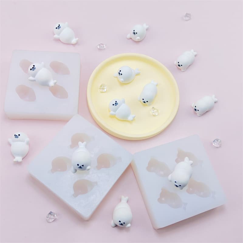 Cute Seal Silicone Mold for DIY Chocolate Cake Baking Decoration Resin Epoxy Squishy Toy Mold