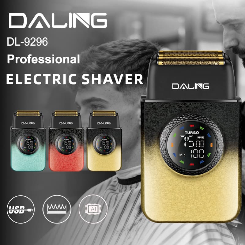 DALING 9296 Shaver Whitener Ice Crack Hair Clipper Bald Head Shaving Tool Three-Gear LCD Display