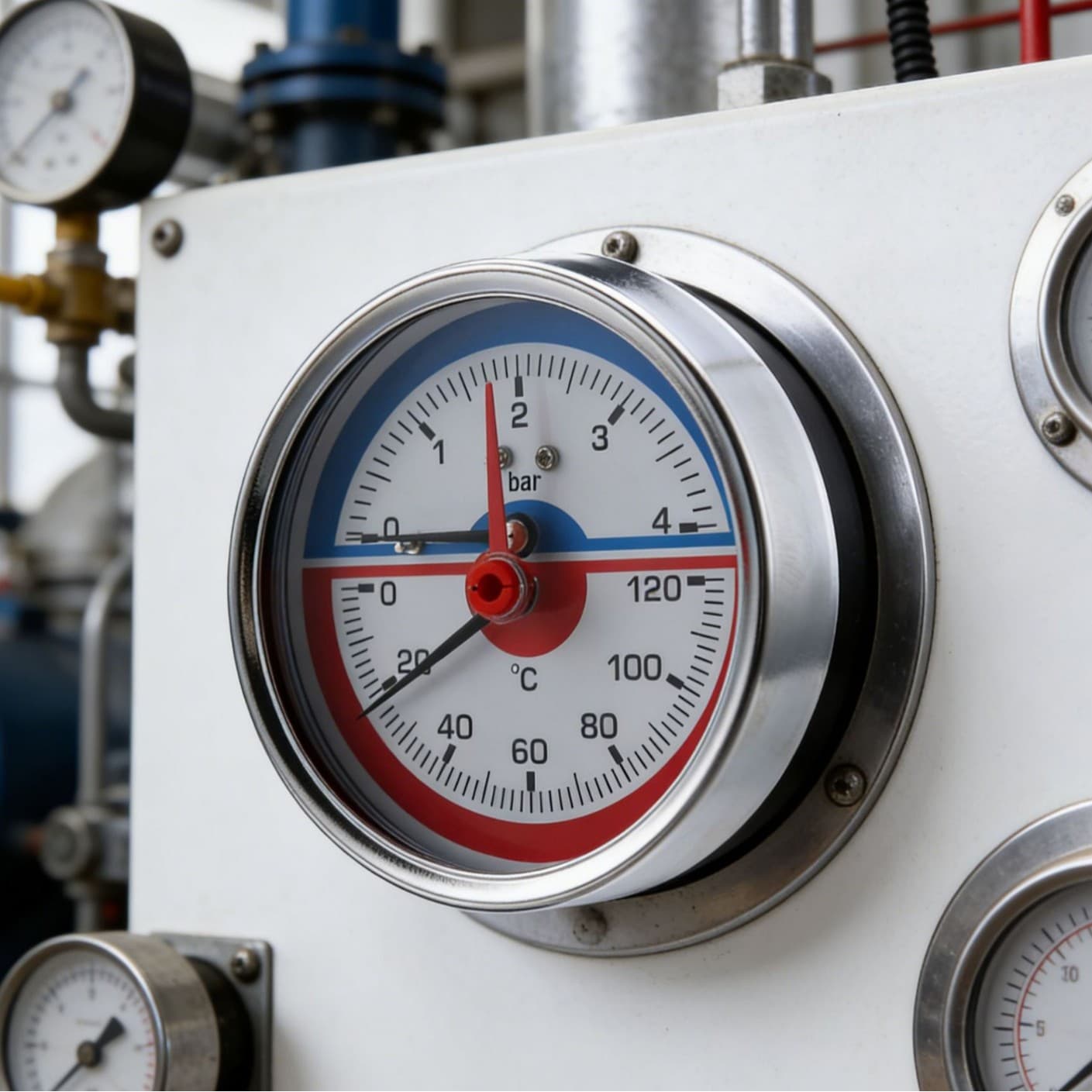 ZX-14-5 Pressure Gauge Water Pressure Gauge Floor Heating Temperature and Pressure Gauge Combined Meter Multi-Range High Accuracy