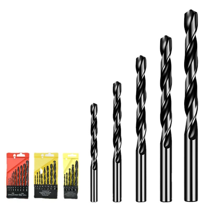 Straight Shank Twist Drill Hand Drill Punch Metal Plastic Tool Set High Speed Steel Black Woodworking Twist Drill