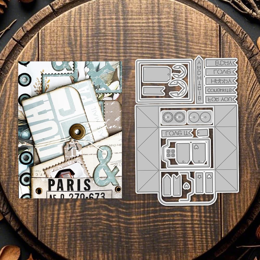 Scrapbook Label Metal Carbon Steel Die-Cut Journal Card Making Cutting Die Embossing Etching Die