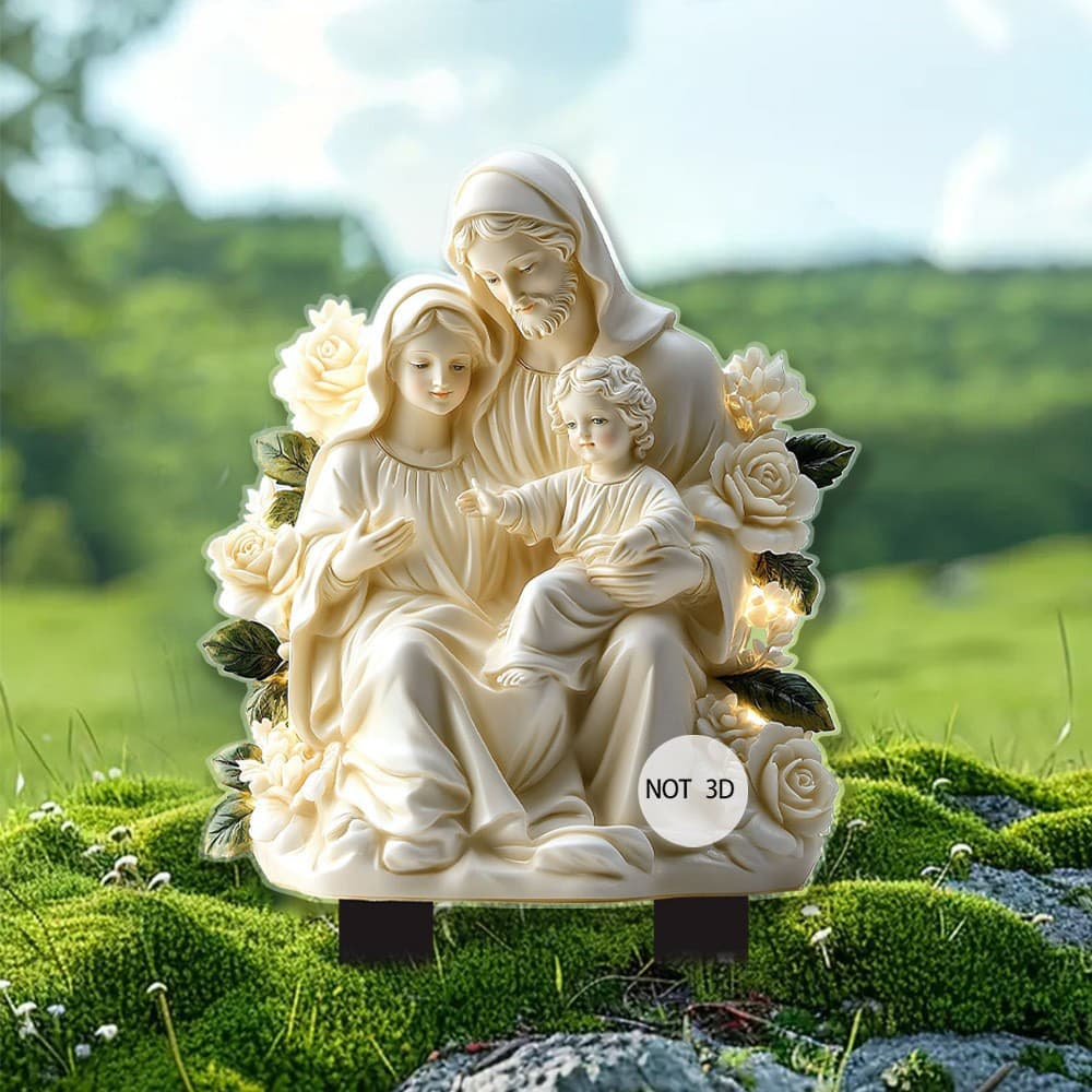 Cross-border new style acrylic flat ground for a family to insert into the door, courtyard and garden decoration to insert the Virgin's religion