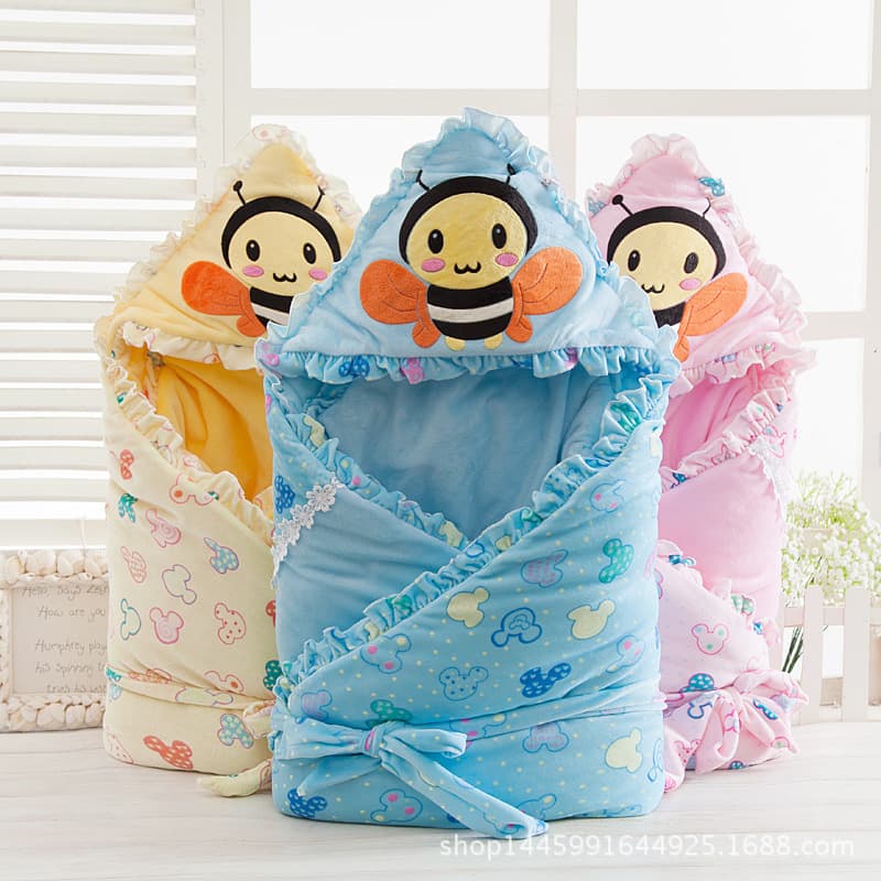 New Autumn/Winter Embroidered Crystal Velvet Lace Swaddle Blanket, Baby Sleep Sack Swaddle, Newborn Spring/Autumn Swaddle Blanket Wholesale