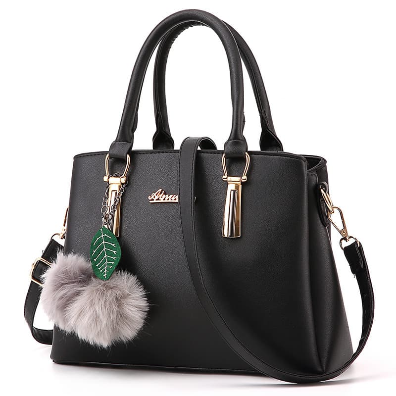 Fashionable Casual Women's Handbag New Style Large Single Shoulder Crossbody Bag Polyester Lining PU Leather Handbag