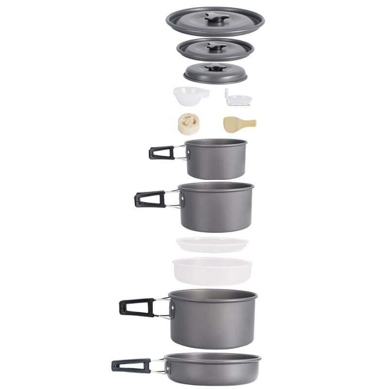 Outdoor Camping Pot Set Ds-500 Portable Pot Set for 5-6 People Self-Driving Picnic Equipment Non-Stick Pot Set