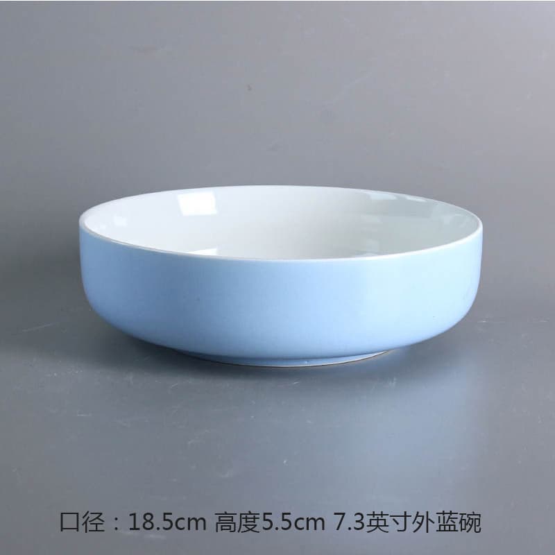 Solid Color Retro Ceramic Bowl Collection - Thick Large Serving Bowl, Deep Plate with Relief Pattern, Japanese Kiln-Changed Soup Bowl for Noodles