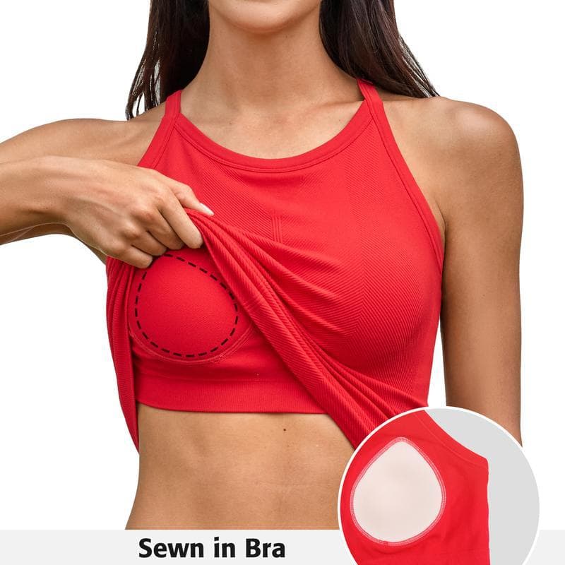 European and American 2026 Summer New Style Bra Top Round Neck Solid Color Vest Cross-border Sexy Base Layer Inner Wear Outerwear Top Women