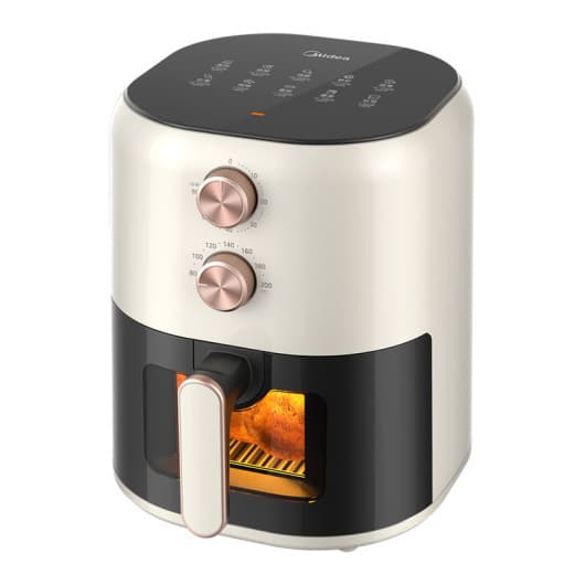 MF-KZE459X9BD Wide Screen Viewing Window Air Fryer Household 4.5L Capacity Easy to Clean Dual Knobs