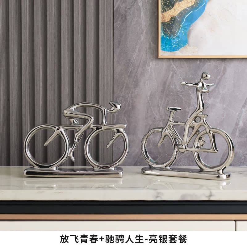 Fashionable Minimalist Modern Bicycle Ornament Ceramic Creative Gift Office TV Cabinet Decoration