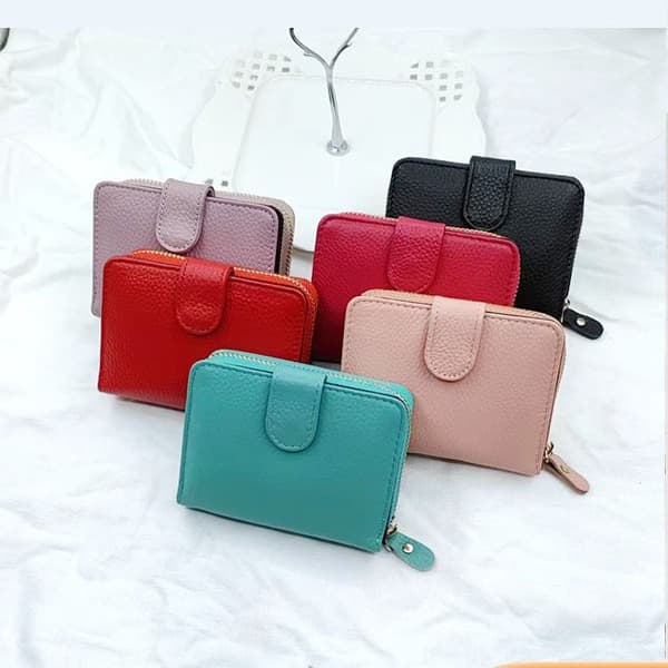 Foreign trade 2024 organ wallet ins women's coin purse genuine pickup bag multifunctional large capacity zipper wallet for women