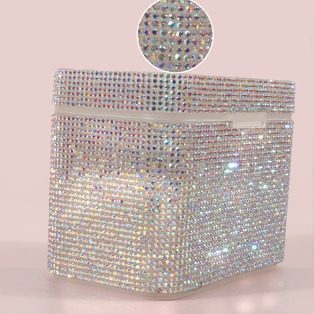 New desktop diamond manicure towel storage box diamond jewelry box creative storage box manicure special nail art storage box