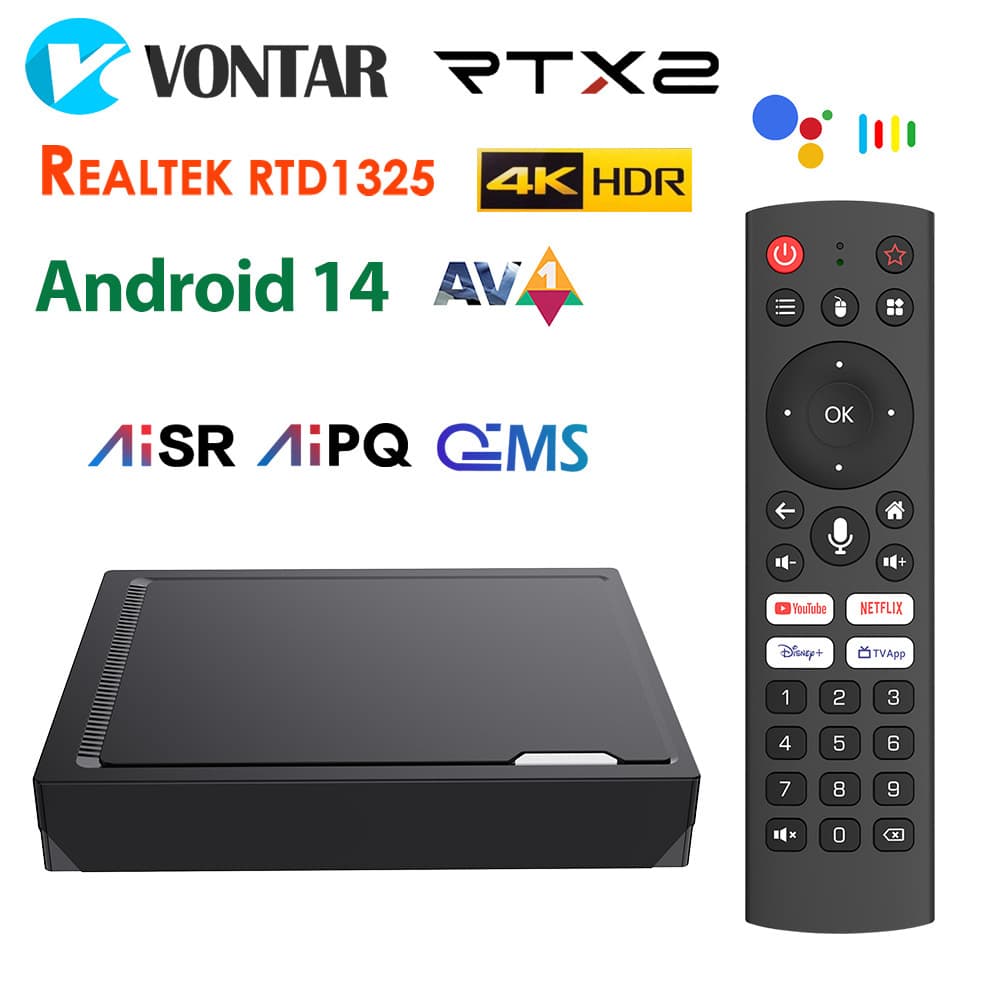 RT-X2 Android 14 TV Box Realtek1325 Supports AI-PQ Network Player