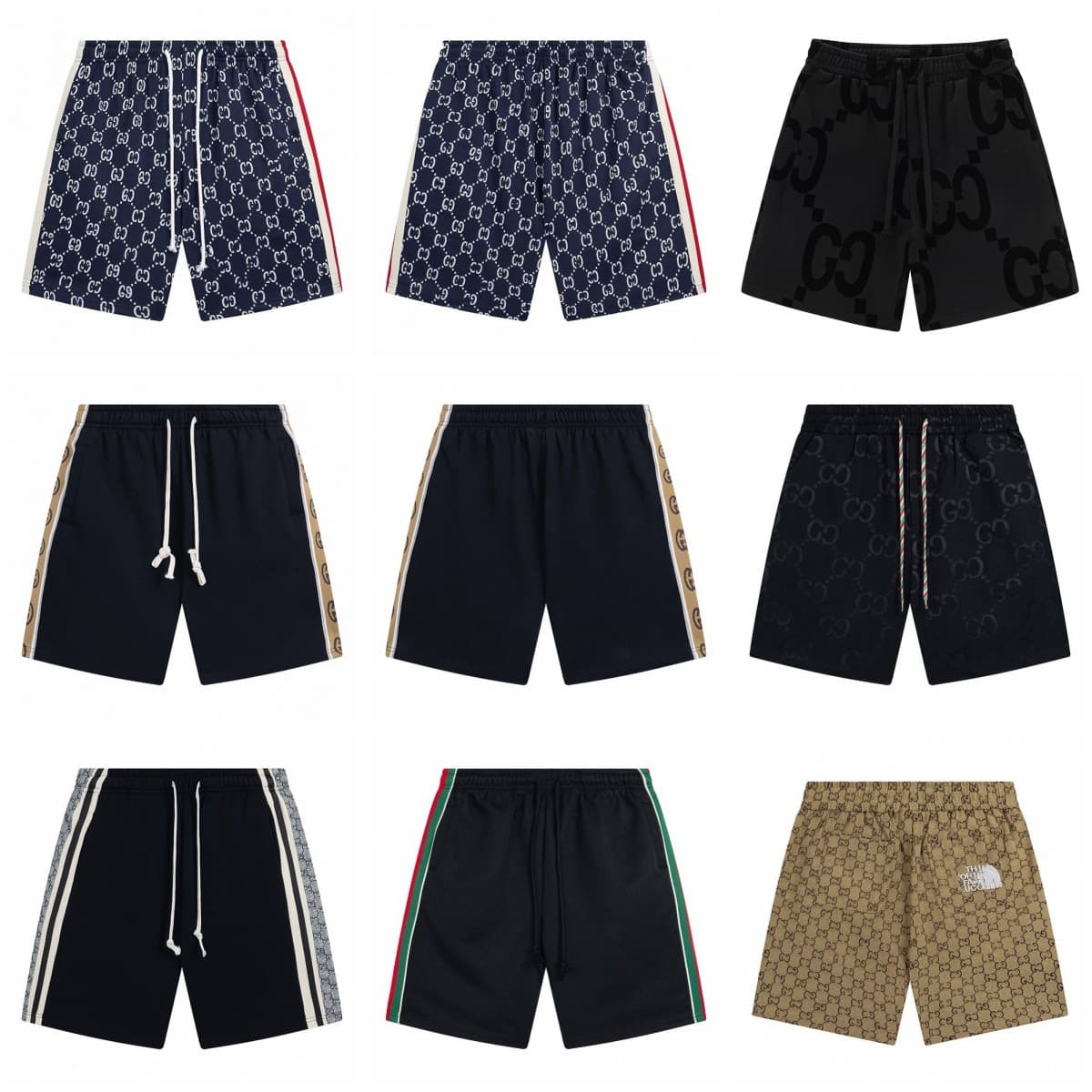High Version GU Family Shorts 2025 New Logo Jacquard Patch Reflective Casual Loose Five-Point Shorts
