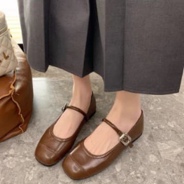 French Mary Jane Shoes Flats Women 2026 Spring Summer New Korean Style Flat Sole Bean Shoes Silver Leather Shoes for Dresses