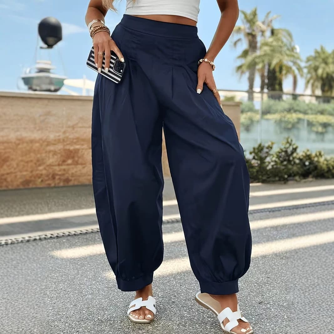 Women's Elegant Casual Loose High Waist Harem Pants Joggers Lantern Pants Casual Trousers Long Pants for Cross-Border E-Commerce Europe and America